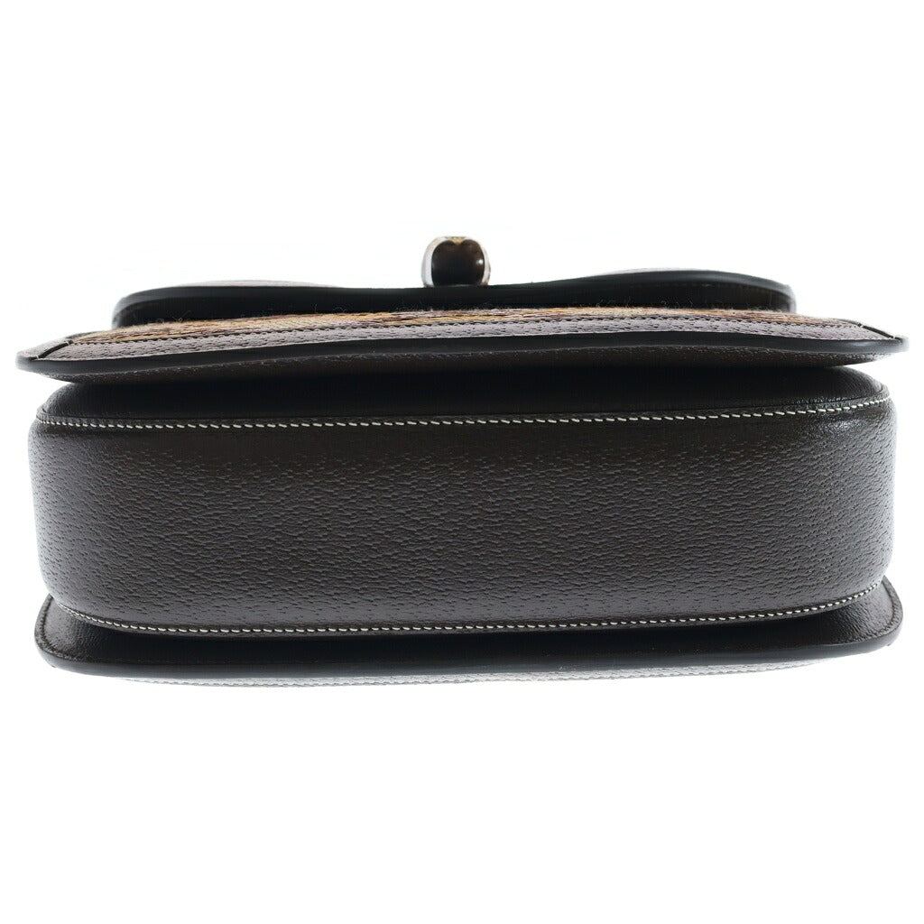 GUCCI(グッチ) バンブー1947 ラフィア レザー 2WAY ハンド ショルダーバッグ ゴールド金具 ブラウン 672206