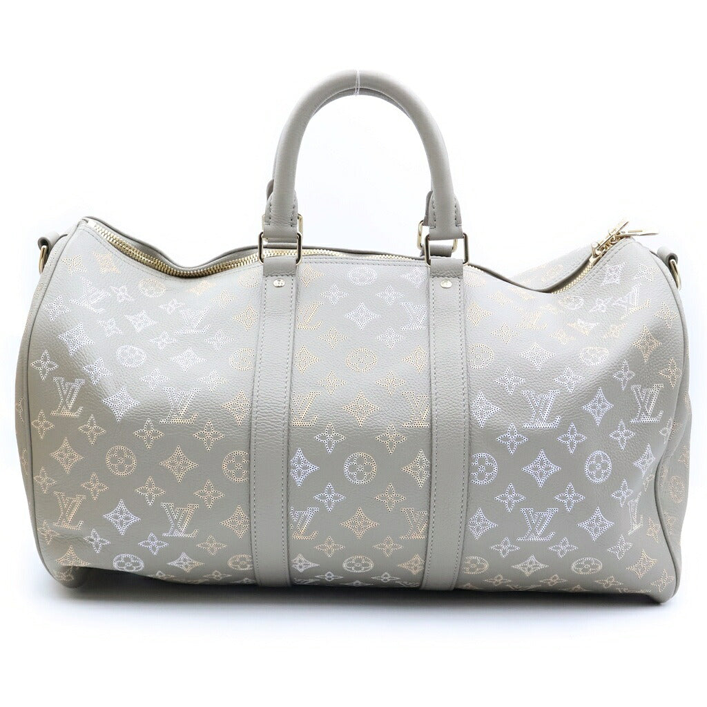 LOUIS VUITTON(ルイヴィトン) モノグラム・イリデセント マヒナ キーポルバンドリエール45 ボストンバッグ ショルダーバッグ 2WAY レザー グレー M23478 ICタイプ