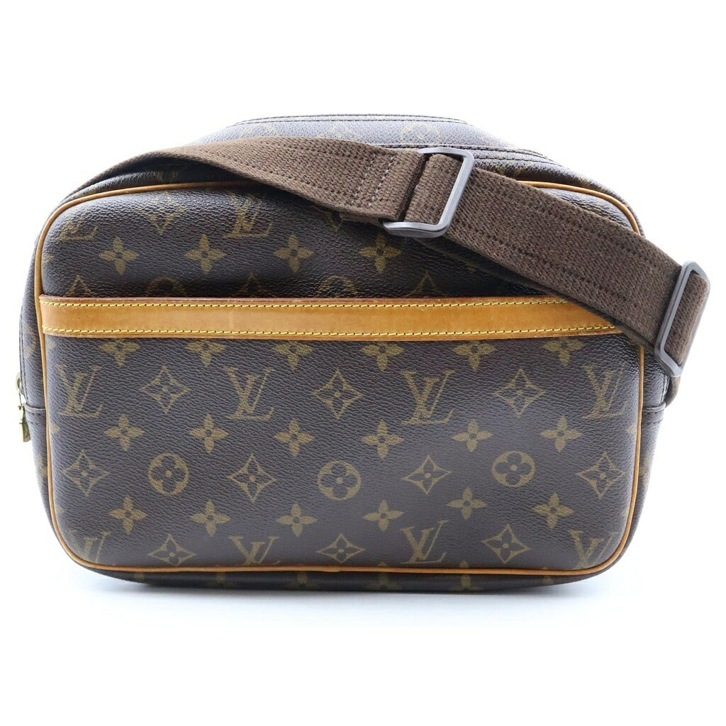 LOUIS VUITTON(ルイヴィトン) モノグラム リポーターPM ショルダーバッグ ブラウン レザー×PVC M45254 ゴールド金具
