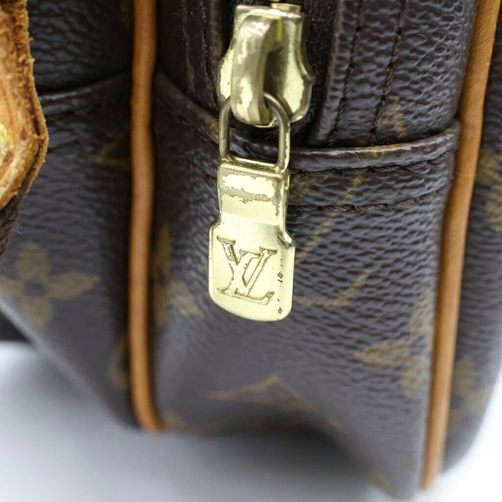 LOUIS VUITTON(ルイヴィトン) モノグラム リポーターPM ショルダーバッグ ブラウン レザー×PVC M45254 ゴールド金具