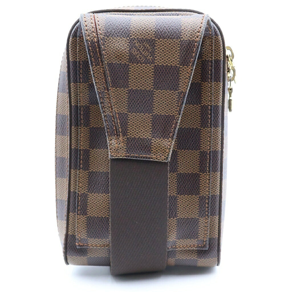 LOUIS VUITTON(ルイヴィトン) ダミエ ジェロニモス ショルダーバッグ ボディバッグ ウエストバッグ ブラウン レザー×PVC N51994 ゴールド金具