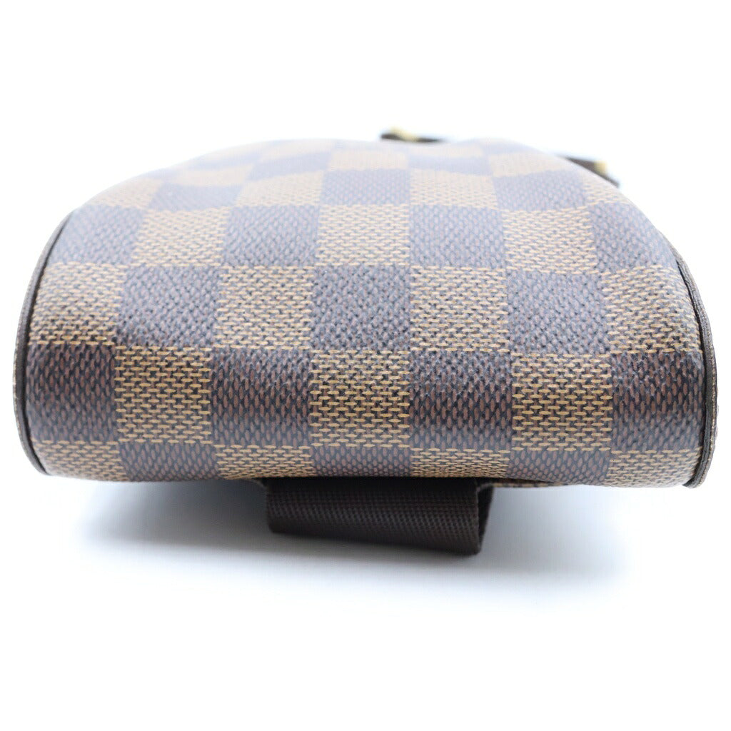 LOUIS VUITTON(ルイヴィトン) ダミエ ジェロニモス ショルダーバッグ ボディバッグ ウエストバッグ ブラウン レザー×PVC N51994 ゴールド金具