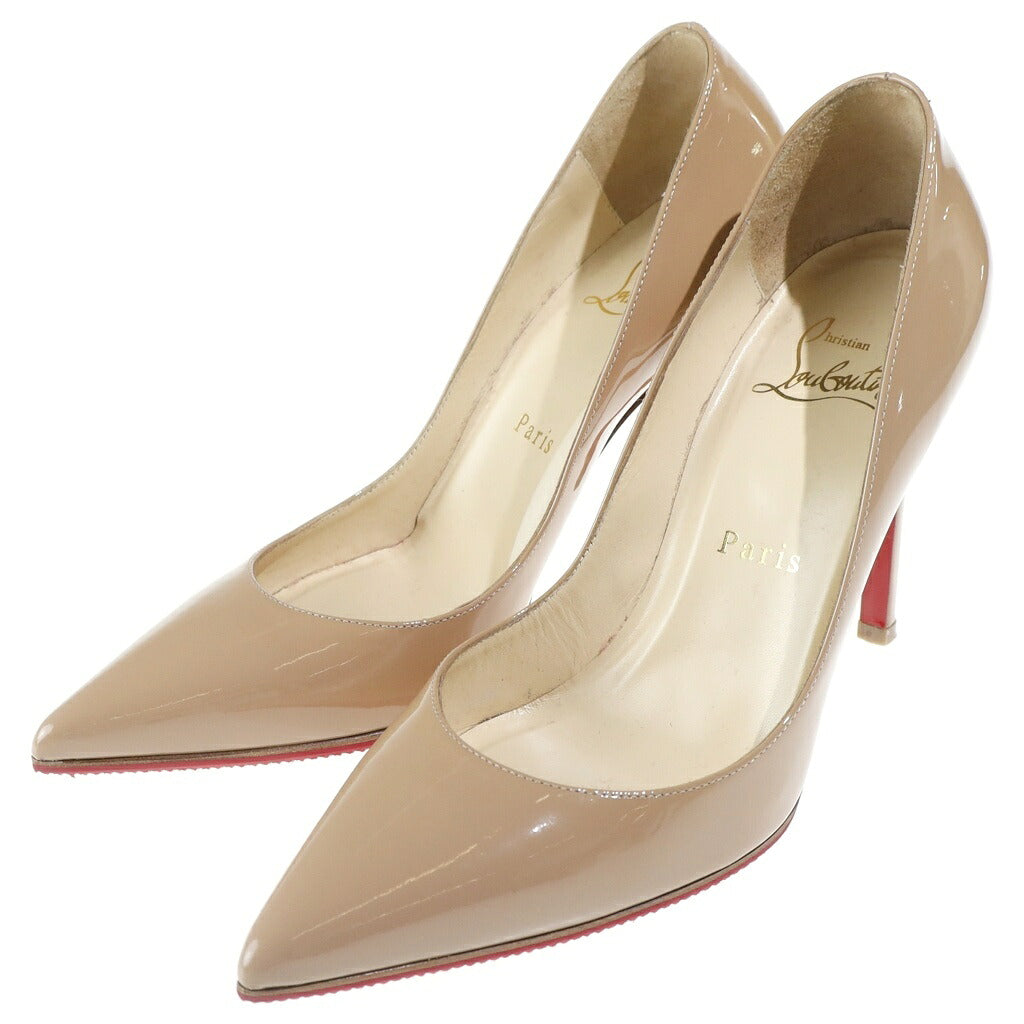 CHRISTIAN LOUBOUTIN(クリスチャンルブタン) ヒール パンプス パテント ベージュ/レッド レディース