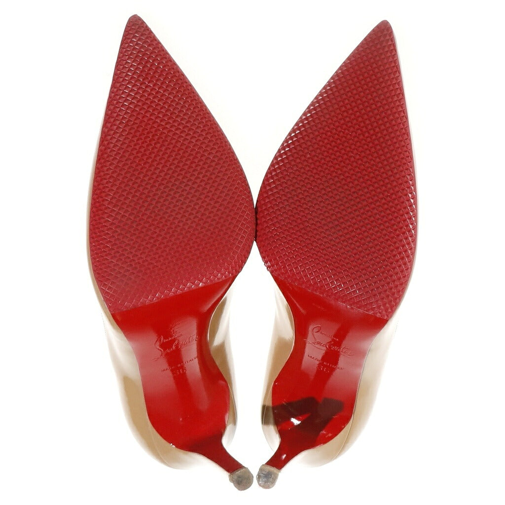 CHRISTIAN LOUBOUTIN(クリスチャンルブタン) ヒール パンプス パテント ベージュ/レッド レディース