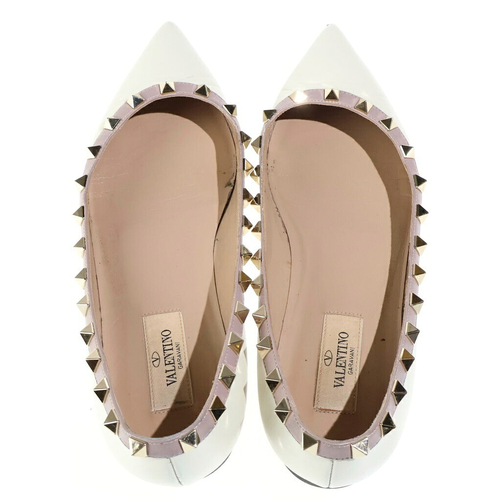 VALENTINO(ヴァレンティノ) ローヒール パンプス アイボリー レザー スタッズ