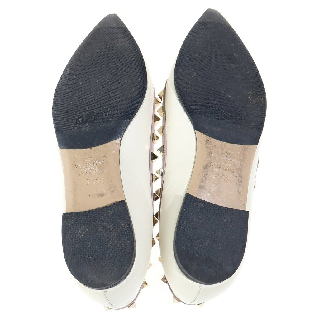VALENTINO(ヴァレンティノ) ローヒール パンプス アイボリー レザー スタッズ