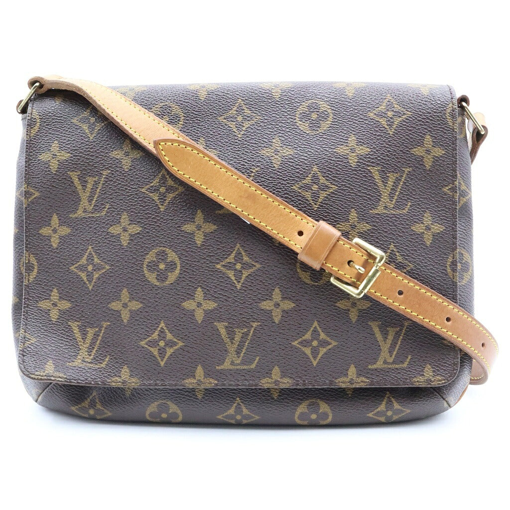 LOUIS VUITTON(ルイヴィトン) モノグラム ミュゼットタンゴ ショルダーバッグ ブラウン レザー×PVC M51257 ゴールド金具