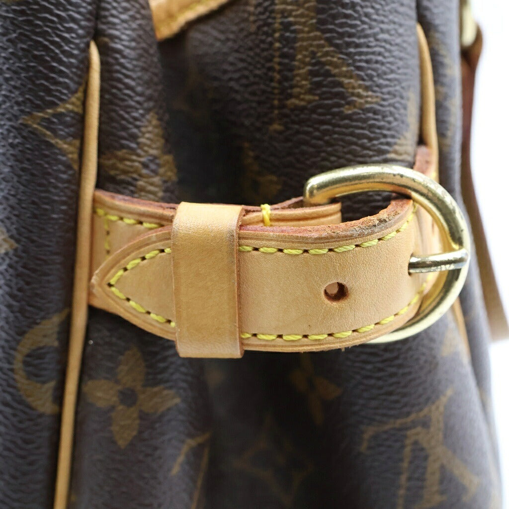 LOUIS VUITTON(ルイヴィトン) ノグラム バティニョール ハンドバッグ ミニトートバッグ ブラウン レザー×PVC M51156 ゴールド金具