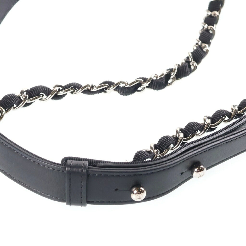 CHANEL(シャネル) マトラッセ26 SフラップWチェーンショルダーバッグ ブラック カーフスキン 25番台 シルバー金具