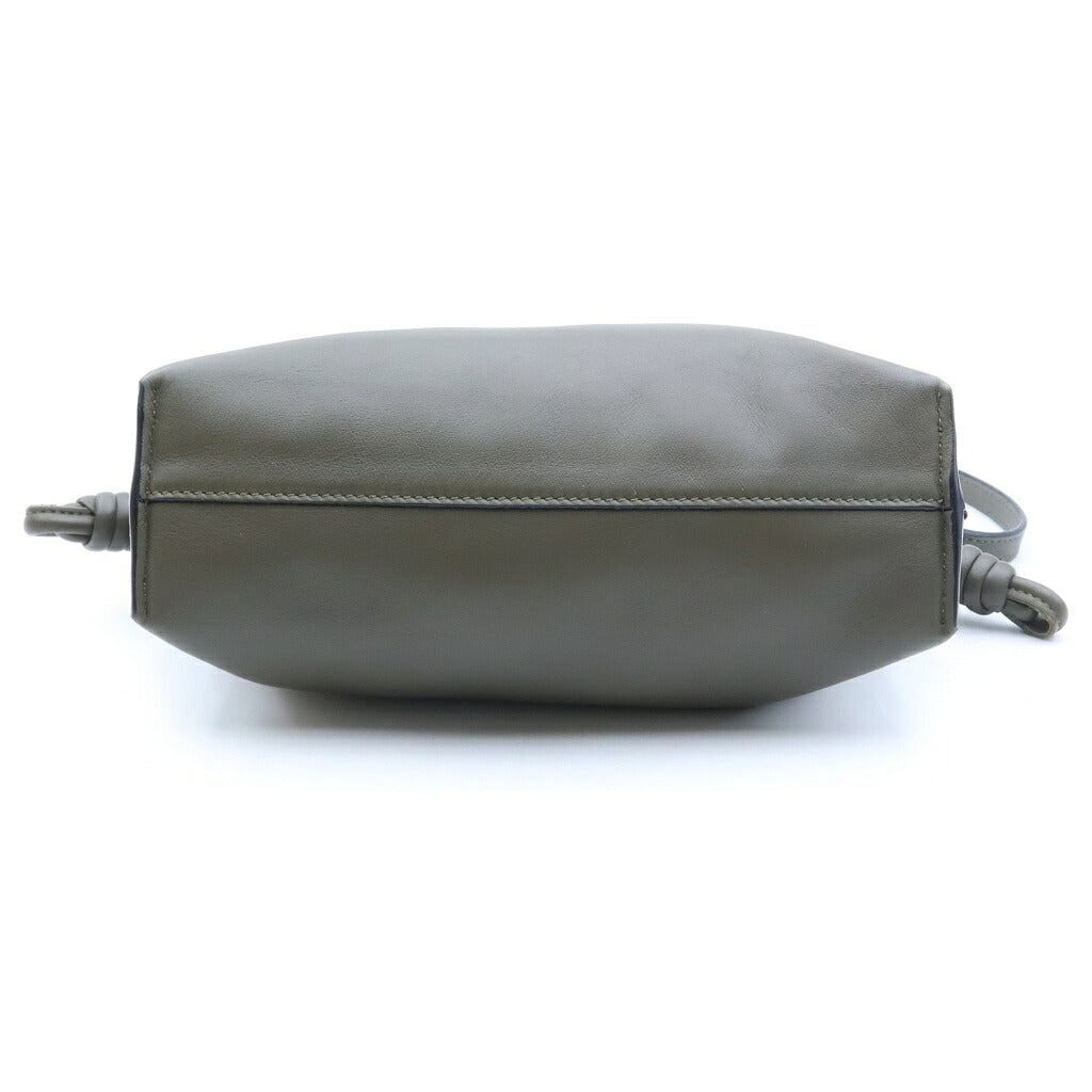 LOEWE(ロエベ) フラメンコクラッチ ミニ ショルダーバッグ カーキ グリーン オリーブ レザー ゴールド金具