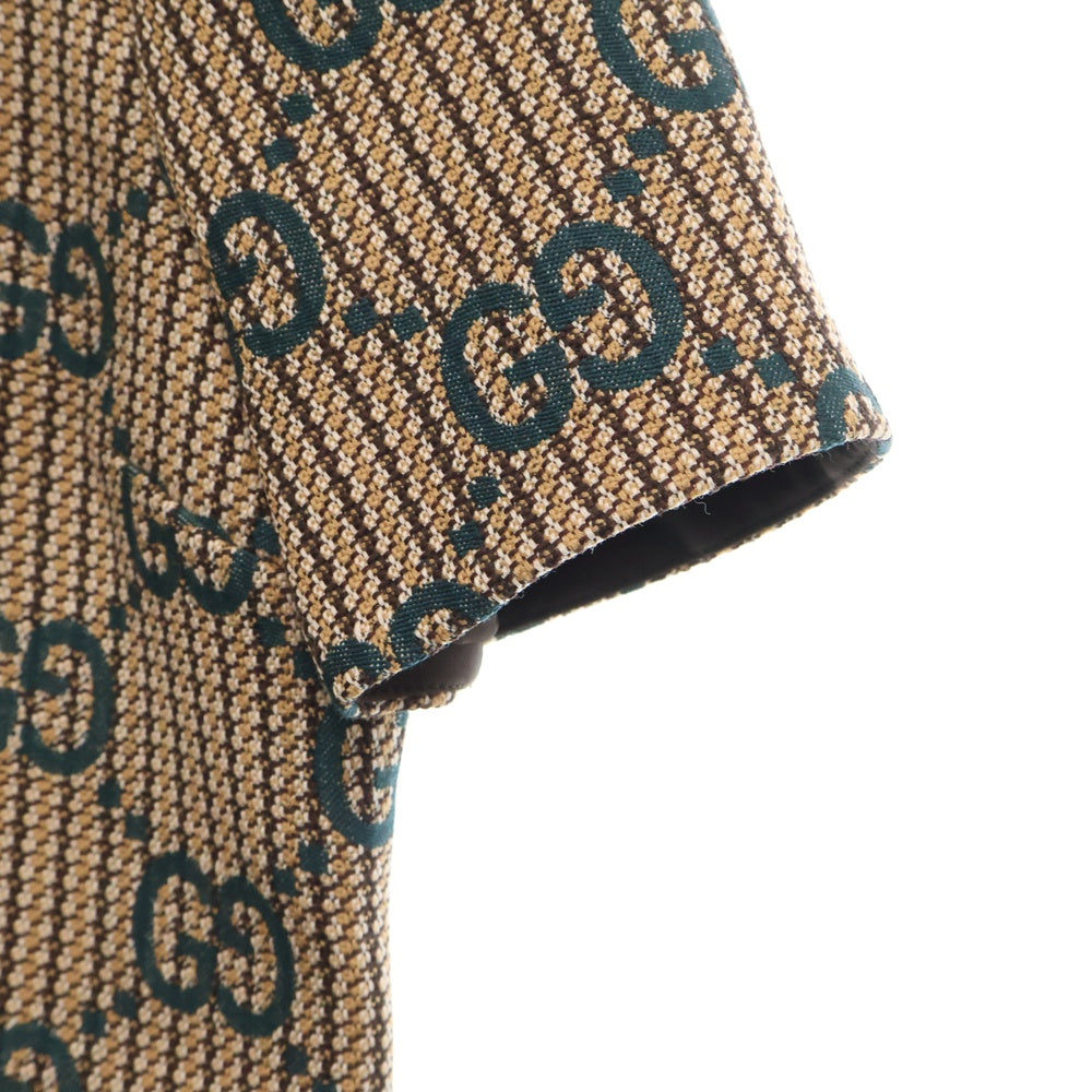GUCCI(グッチ) GG ドレス ワンピース グリーン×ベージュ ウール 42サイズ 771431 ZAO94 9672 レディース