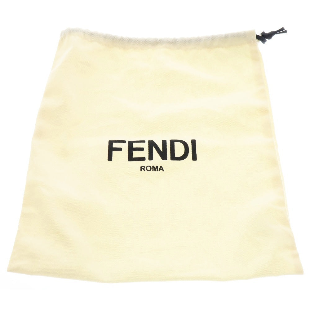 FENDI(フェンディ) バイザウェイミニ ショルダーバッグ ホワイト×ゴールド レザー 刺繍 フラワーモチーフ ゴールド金具 8BL135