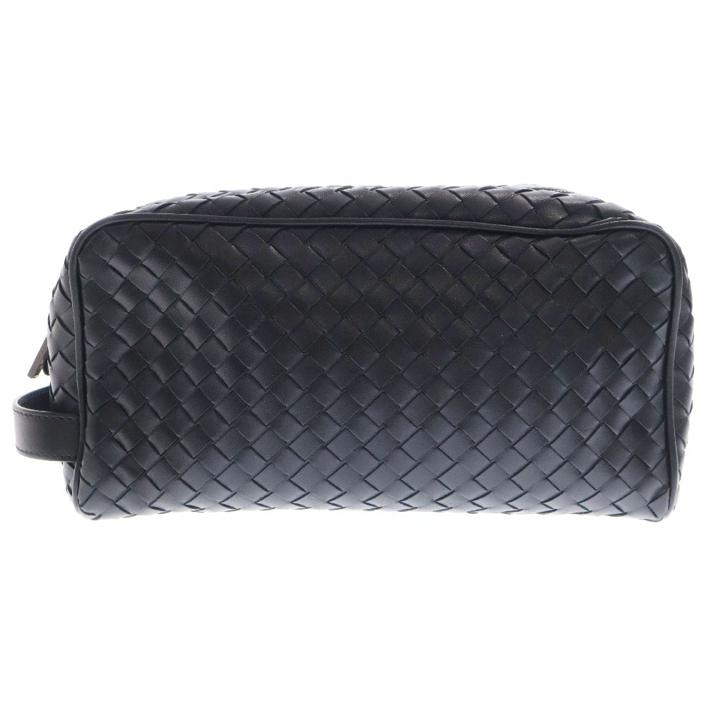 BOTTEGA VENETA(ボッテガヴェネタ) イントレチャート レザークラッチバッグ ブラック