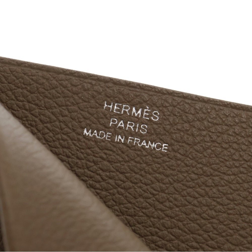 HERMES(エルメス) Hセリエ ヴェルソ エトゥープ ヴォーエプソン B刻印 カードケース