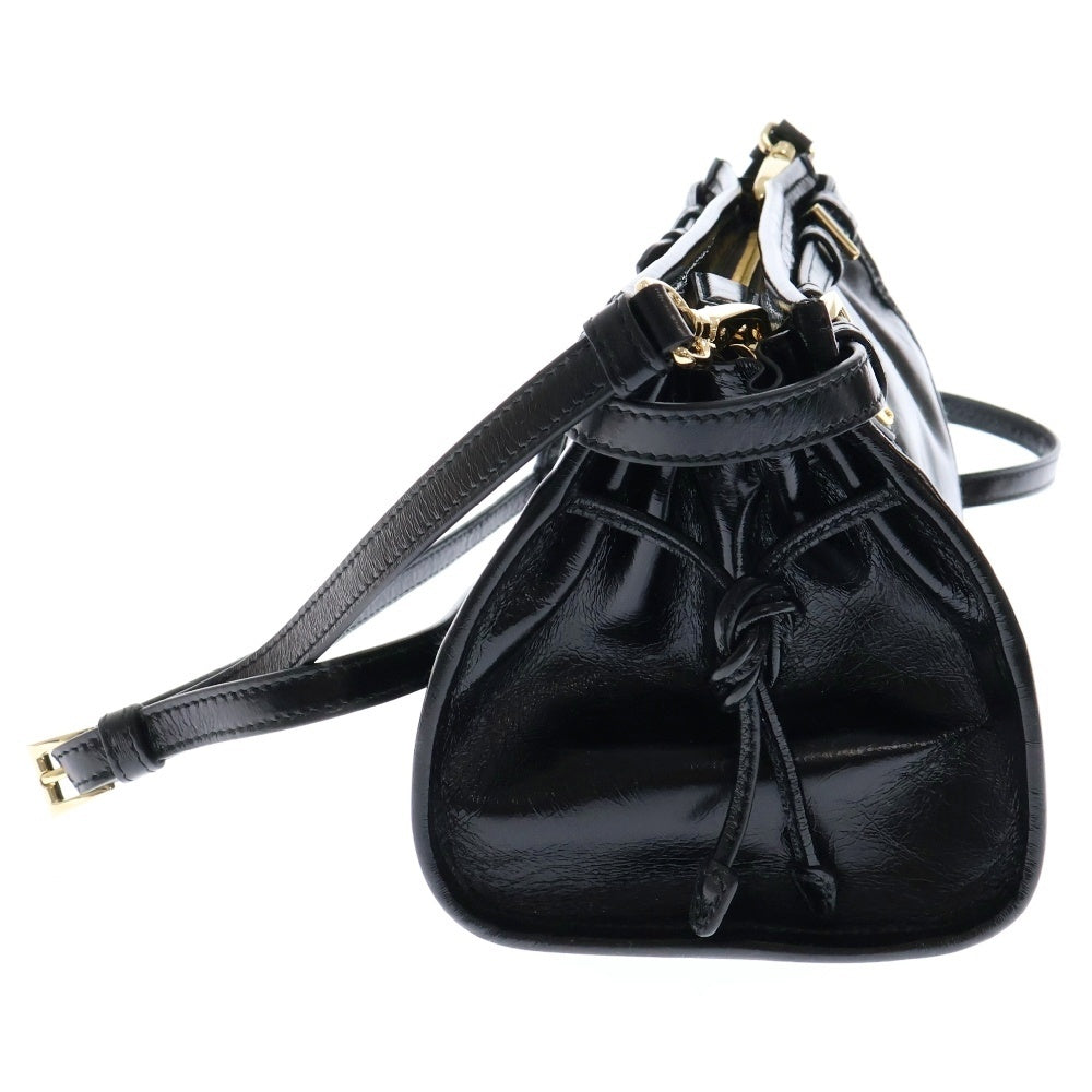 PRADA(プラダ) ソフトルックス ショルダーバッグ スモール 斜め掛けバッグ 肩掛けバッグ ハンドバッグ ブラック ゴールド金具 1BH215