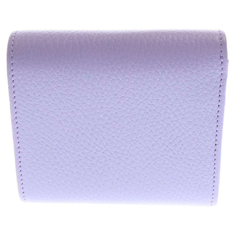 GUCCI(グッチ) GGマーモント レザー コンパクトウォレット 二つ折り財布 パープル 598587