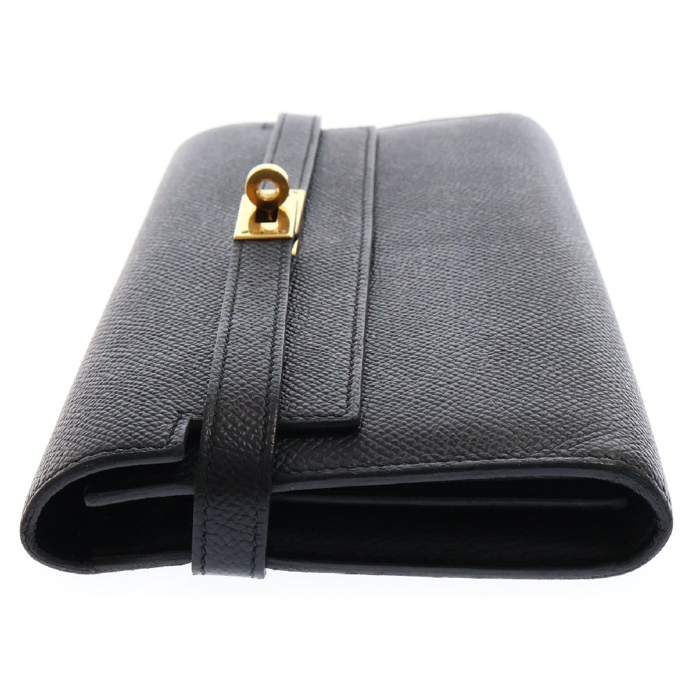 HERMES(エルメス) ケリーウォレット ロング ブラック エプソン ゴールド金具 D刻印 長財布