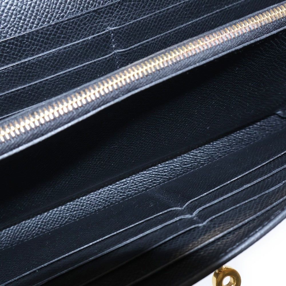HERMES(エルメス) ケリーウォレット ロング ブラック エプソン ゴールド金具 D刻印 長財布