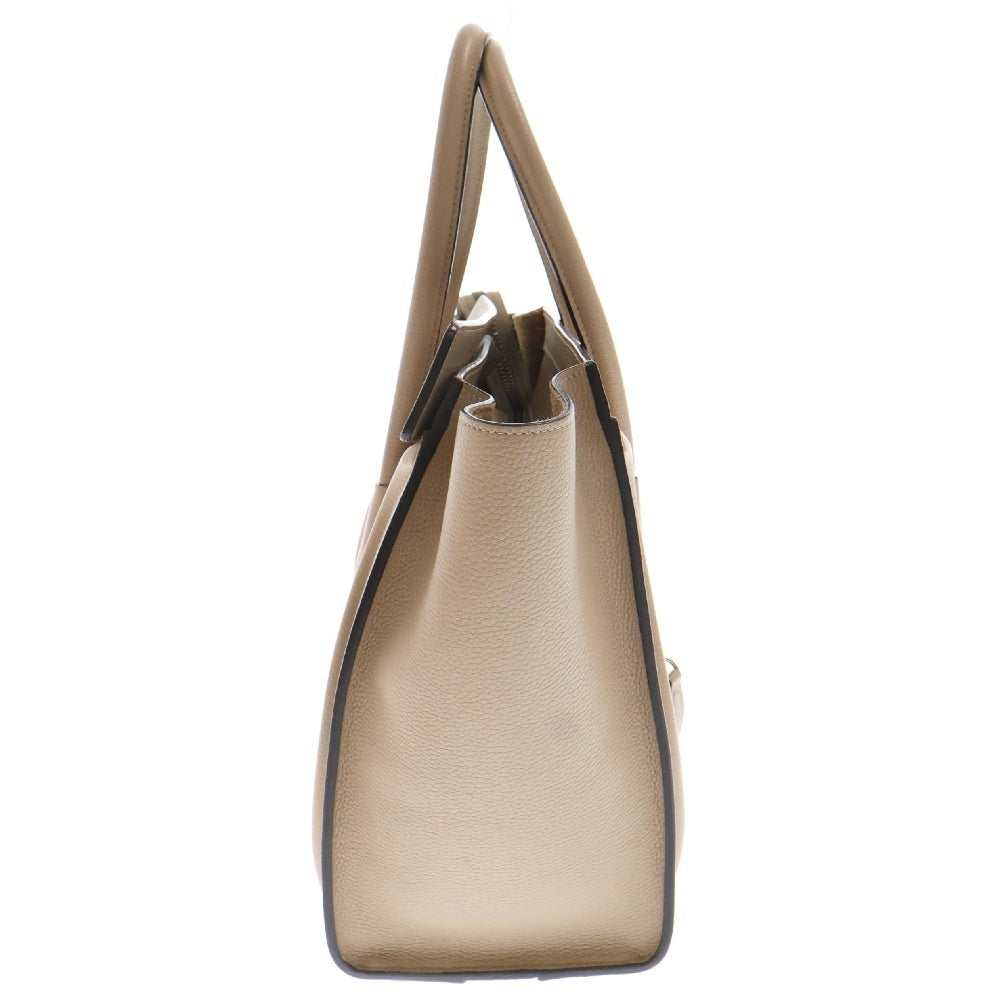 CELINE(セリーヌ) ラゲージ マイクロ ハンドバッグ トートバッグ シルバー金具 ベージュ レザー