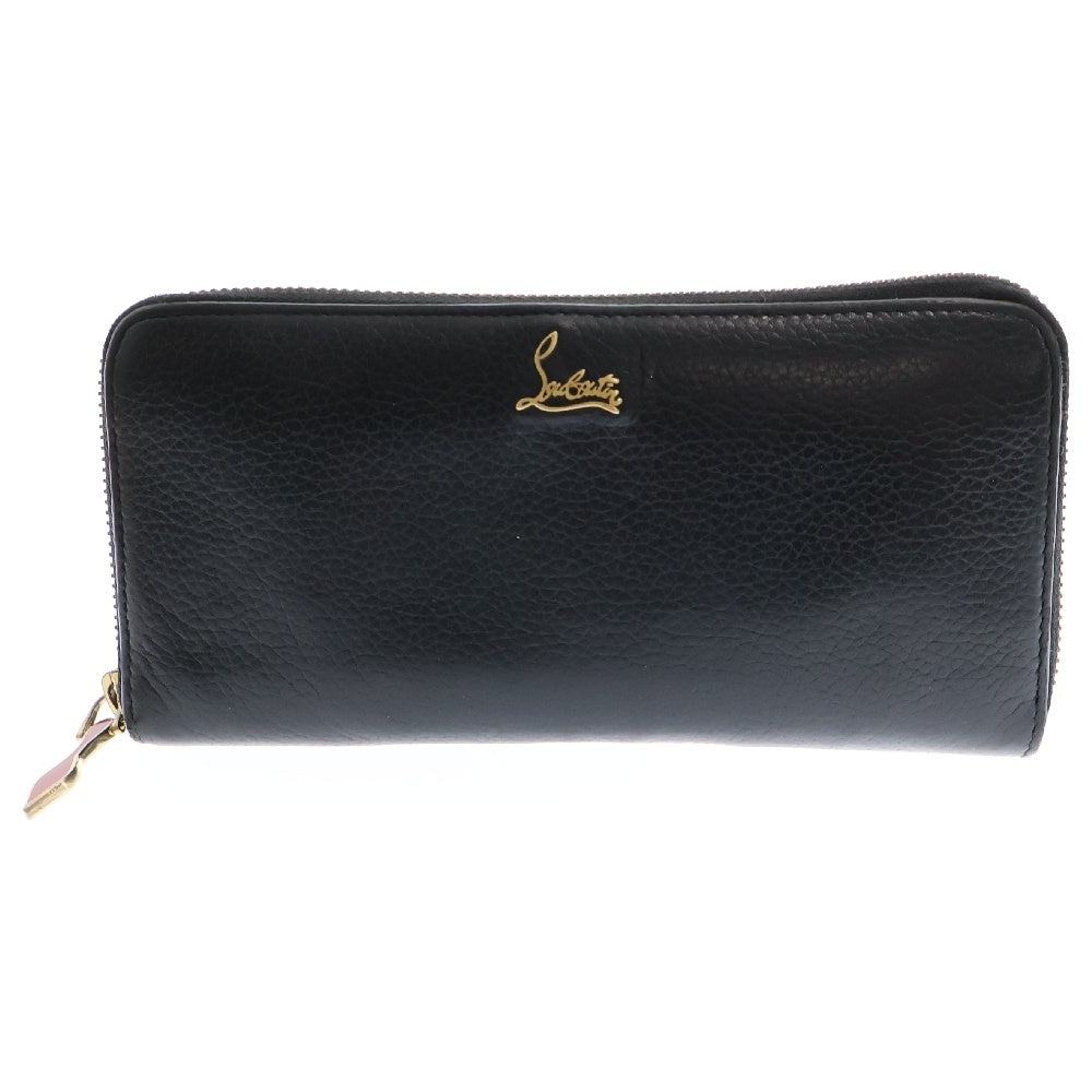 CHRISTIAN LOUBOUTIN(クリスチャンルブタン) W PANETTONE WALLET NV CALF EMP/METAL パネトーネ ロゴレザーロングウォレット 長財布 ブラック 1185061