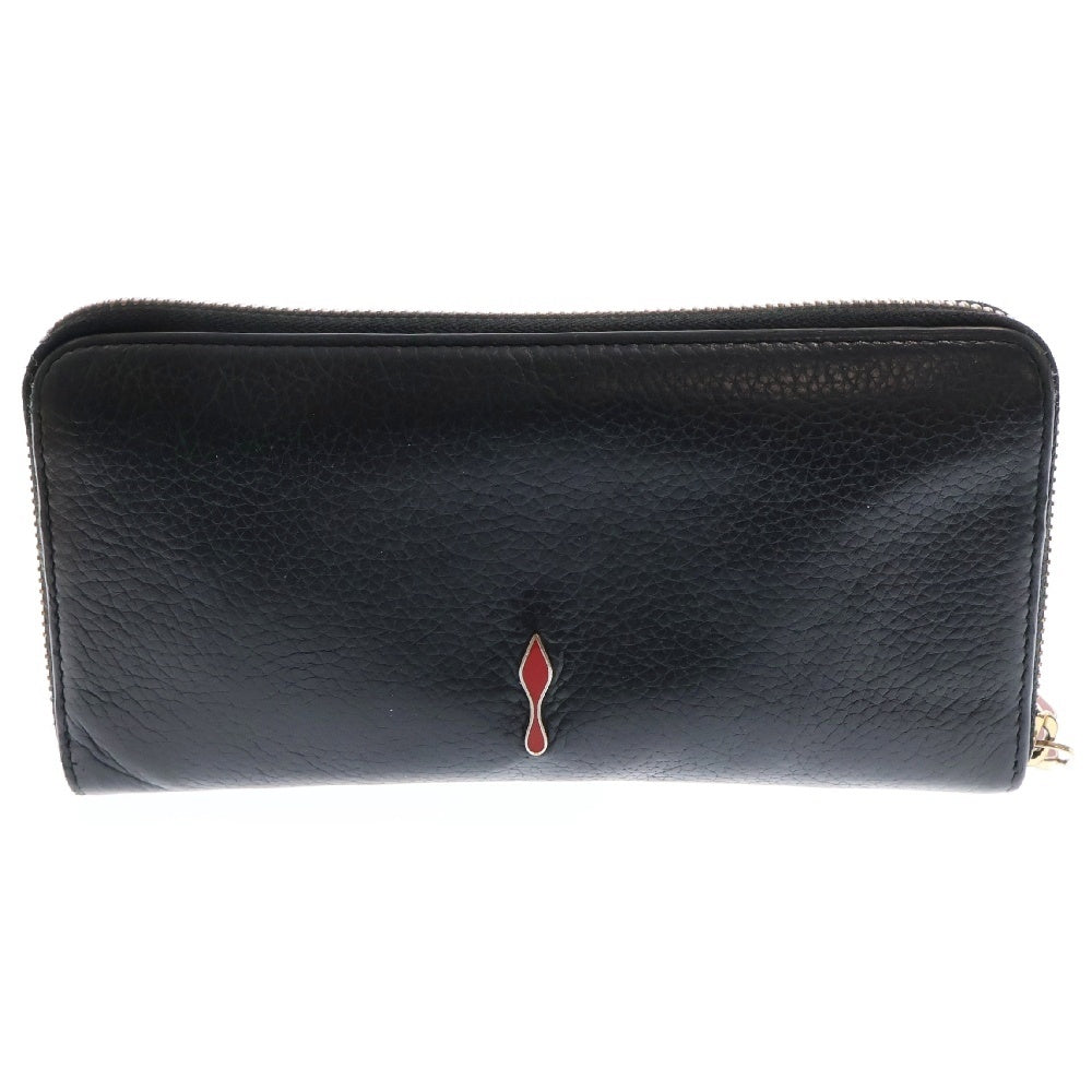 CHRISTIAN LOUBOUTIN(クリスチャンルブタン) W PANETTONE WALLET NV CALF EMP/METAL パネトーネ ロゴレザーロングウォレット 長財布 ブラック 1185061