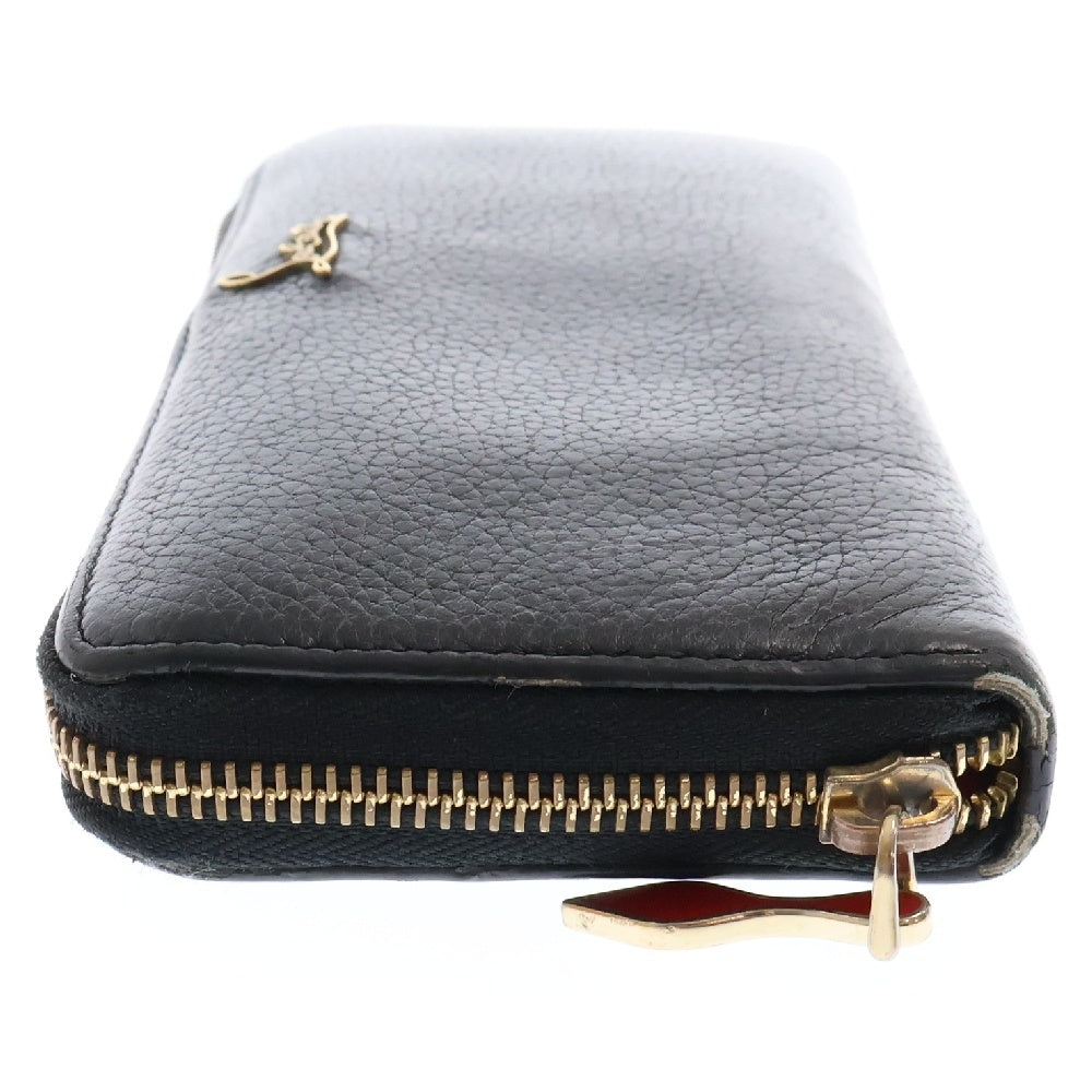 CHRISTIAN LOUBOUTIN(クリスチャンルブタン) W PANETTONE WALLET NV CALF EMP/METAL パネトーネ ロゴレザーロングウォレット 長財布 ブラック 1185061
