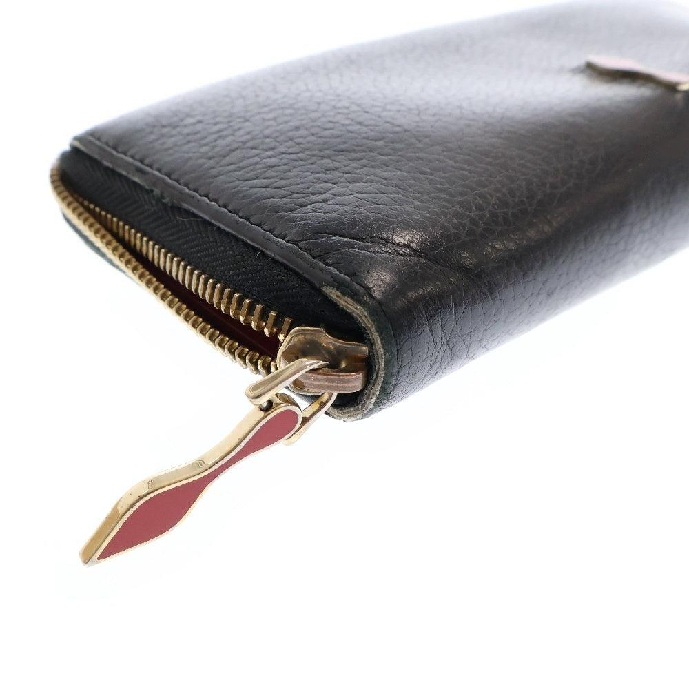CHRISTIAN LOUBOUTIN(クリスチャンルブタン) W PANETTONE WALLET NV CALF EMP/METAL パネトーネ ロゴレザーロングウォレット 長財布 ブラック 1185061