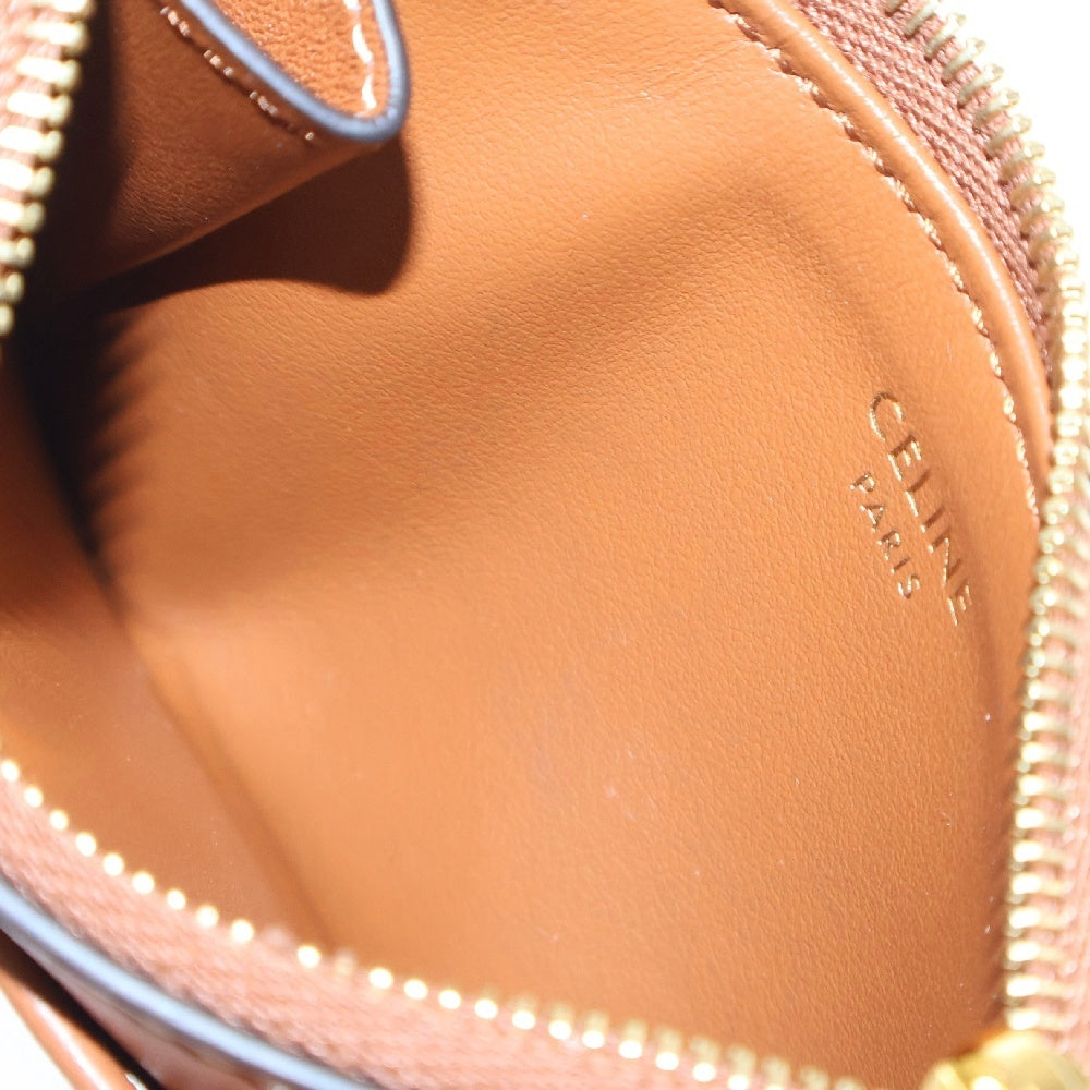 CELINE(セリーヌ) トリオンフ カードホルダー ジップ付き ブラウン スムースラムスキン コインケース