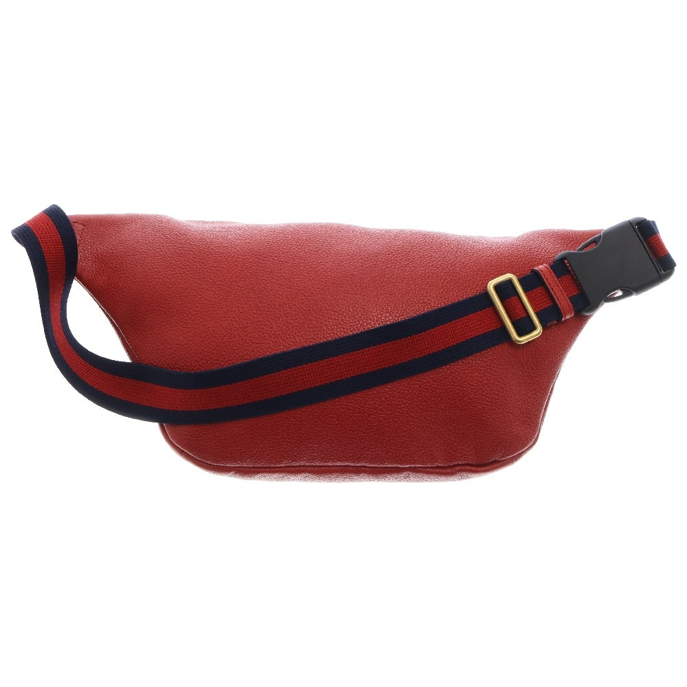 GUCCI(グッチ) ロゴ ボディバッグ ウエストバッグ ショルダーバッグ レッド レザー 530412