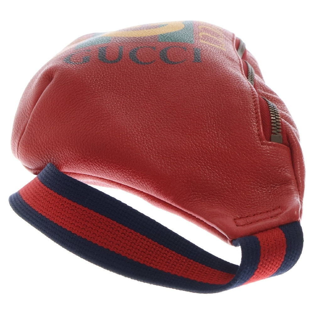 GUCCI(グッチ) ロゴ ボディバッグ ウエストバッグ ショルダーバッグ レッド レザー 530412