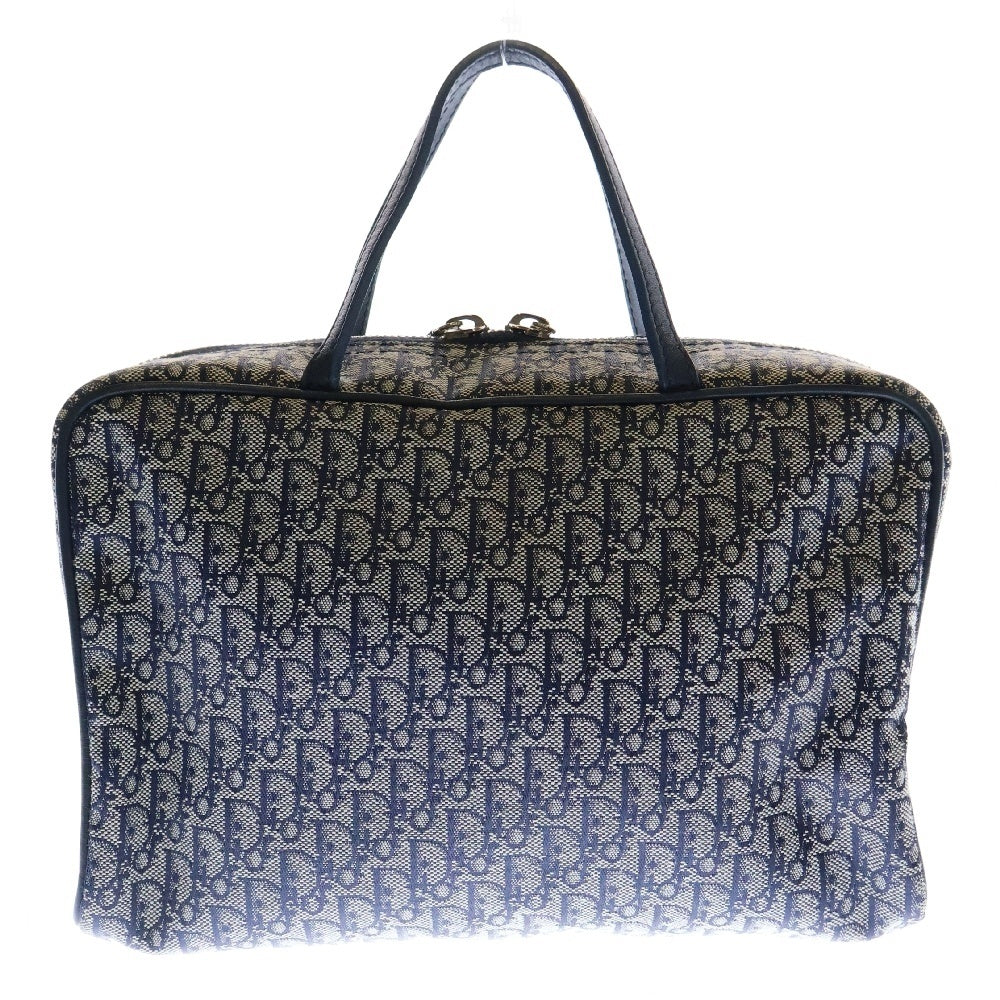 Christian Dior(クリスチャンディオール) トロッター ハンドバッグ コスメポーチ ブルー キャンバス