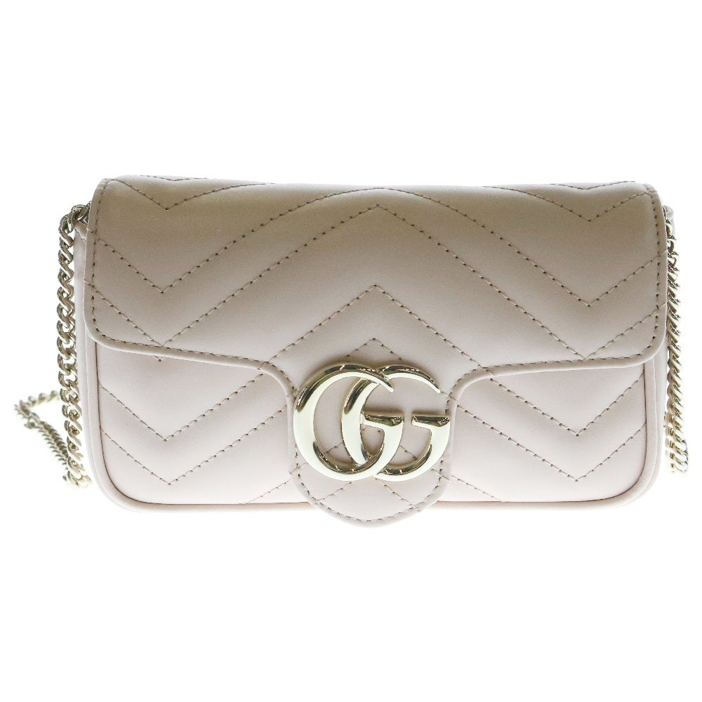 GUCCI(グッチ) GGマーモント チェーンショルダーバッグ ピンク レザー クロスバッグ 476433