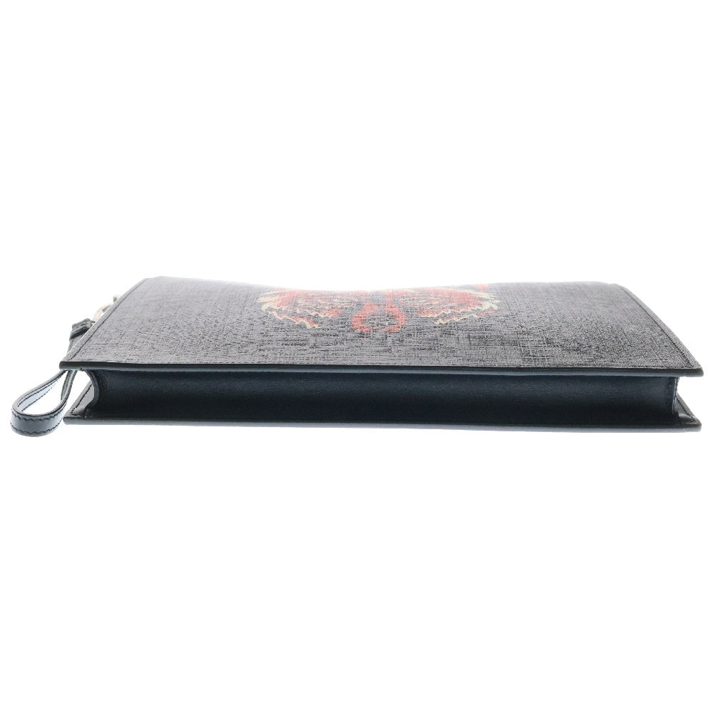 GUCCI(グッチ) GGスプリーム クラッチバッグ ウルフズヘッド 黒 PVC×レザー セカンドバッグ 547084