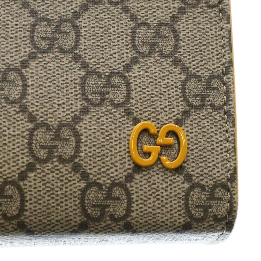 GUCCI(グッチ) GGスプリーム クラッチバッグ セカンドバッグ ベージュ×イエロー PVCレザー 768255
