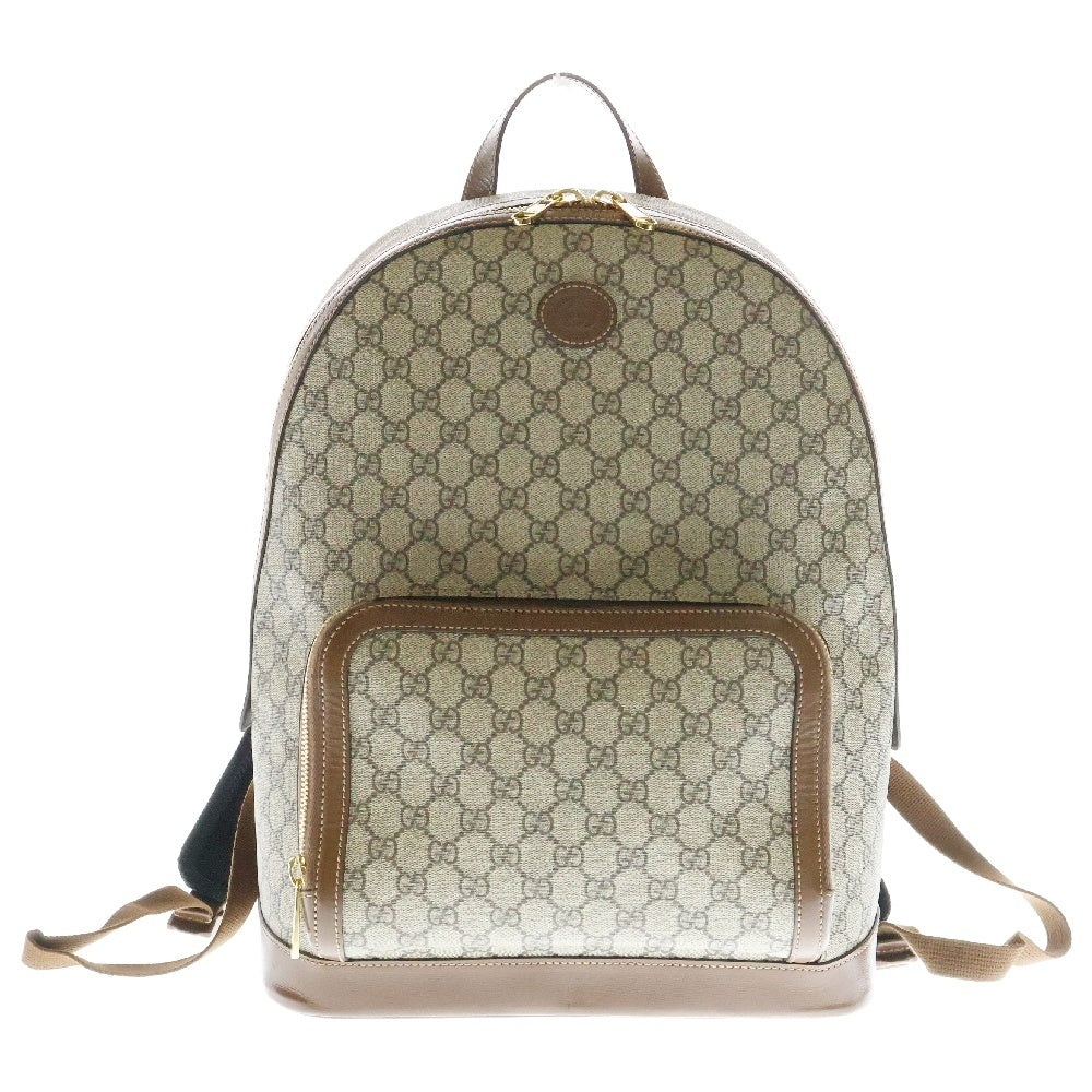 GUCCI(グッチ) GGスプリーム バックパック リュック ベージュ×ブラウン PVCレザー 704017