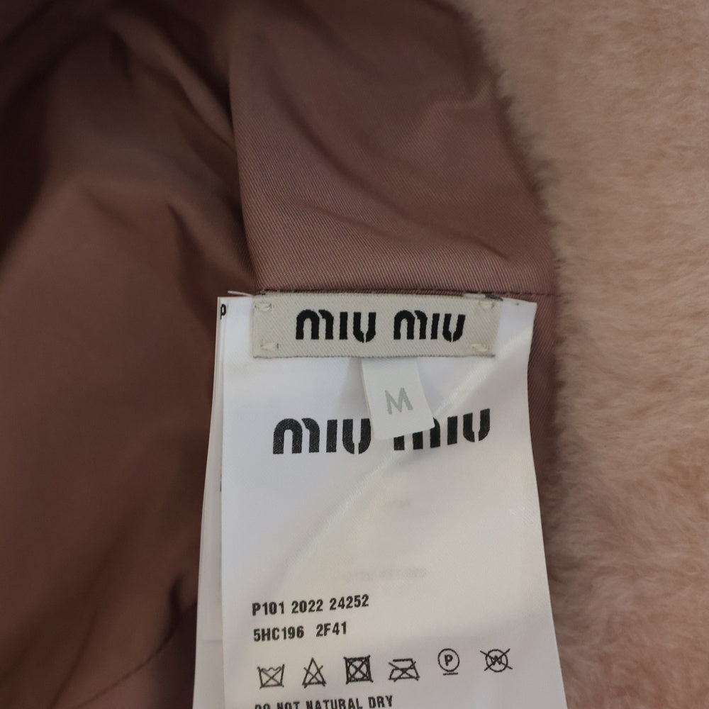 miumiu(ミュウミュウ) 22AW バケットハット ピンク ファー ムートン ゴールド金具 帽子 #M 5HC196