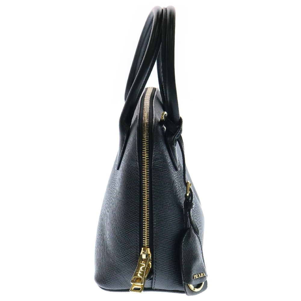 PRADA(プラダ) サフィアーノ 2wayハンドバッグ ショルダーバッグ ブラック トライアングルロゴ ゴールド金具 レザー 1BA269