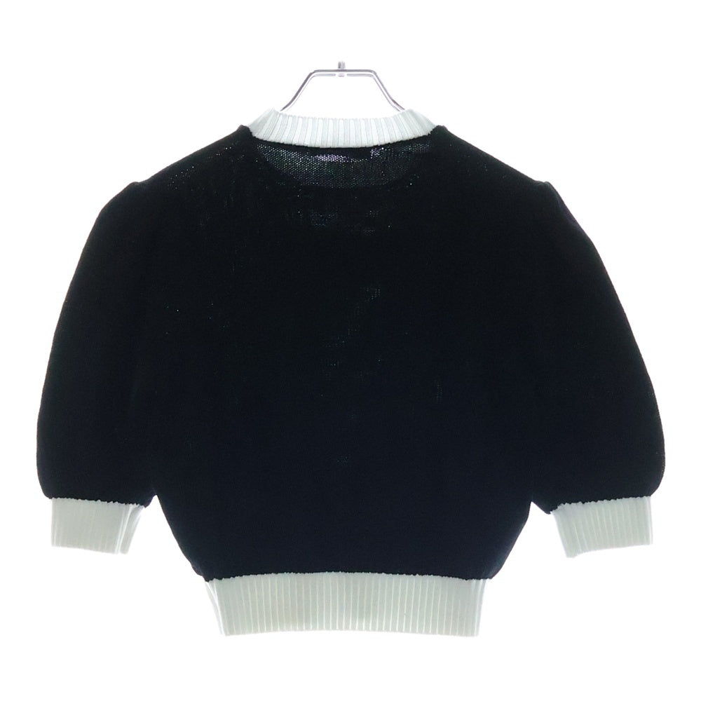 PRADA(プラダ) ロゴ刺繍 クルーネックセーター ニット ブラック×ホワイト レディース P24I1R S212 1Z05