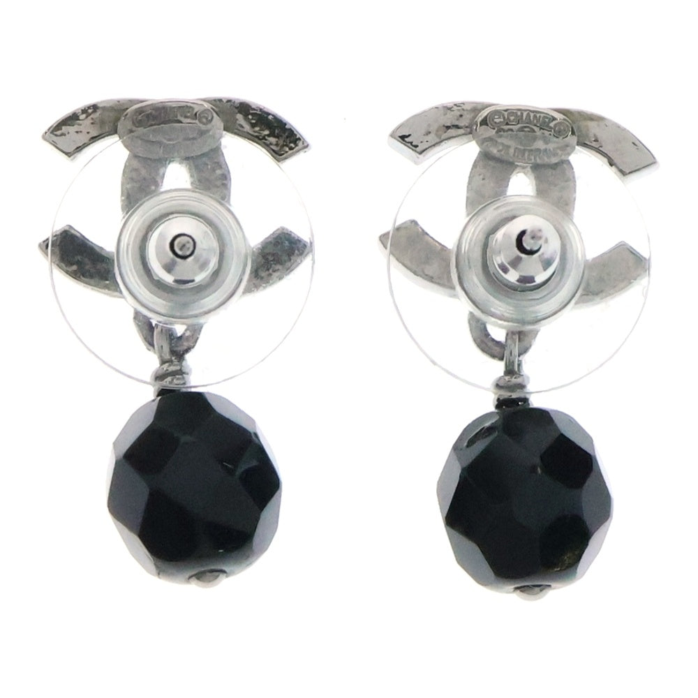 CHANEL(シャネル) ココマーク ブラックストーンピアス 09V イヤーアクセサリー ガンメタ金具 A37277