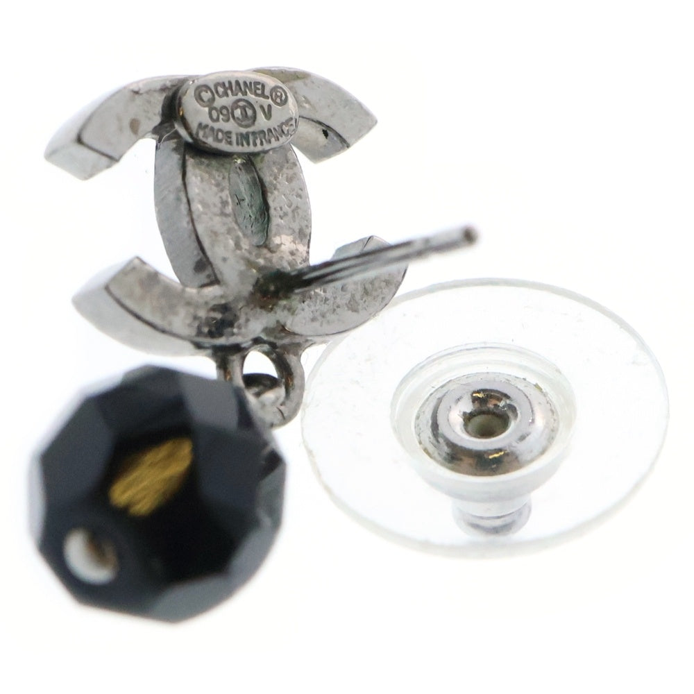 CHANEL(シャネル) ココマーク ブラックストーンピアス 09V イヤーアクセサリー ガンメタ金具 A37277