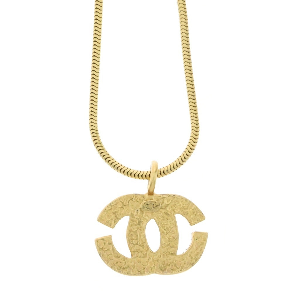CHANEL(シャネル) ココマーク ネックレス ペンダント スネークチェーン ゴールドGP 01P