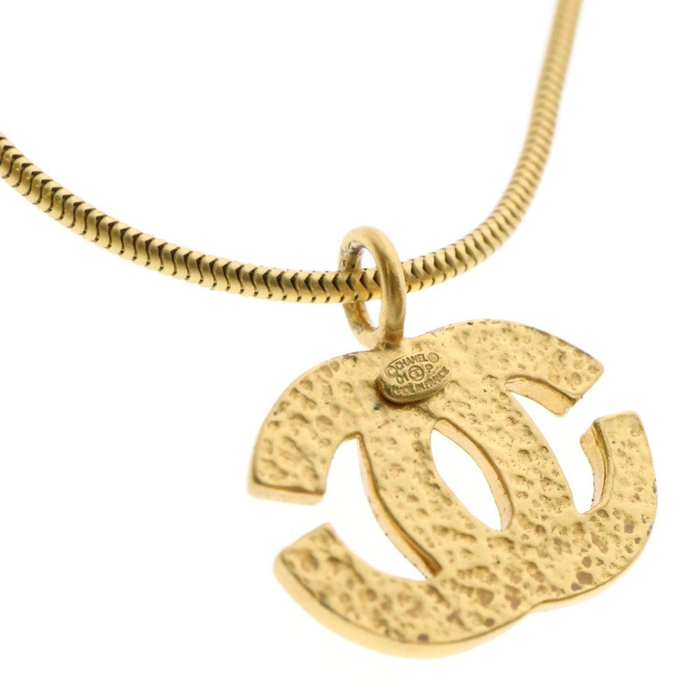 CHANEL(シャネル) ココマーク ネックレス ペンダント スネークチェーン ゴールドGP 01P