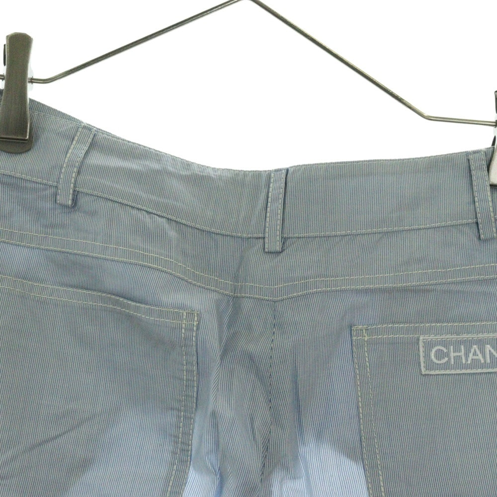 CHANEL(シャネル) 05C クルーズコレクション フラワーボタン シルクトラウザーパンツ ブルー レディース