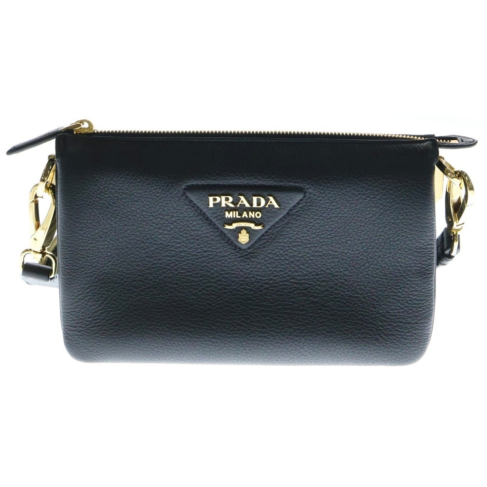 PRADA(プラダ) ヴィッテロダイノ ショルダーバッグ ブラック ゴールド金具 レザー 1BH194