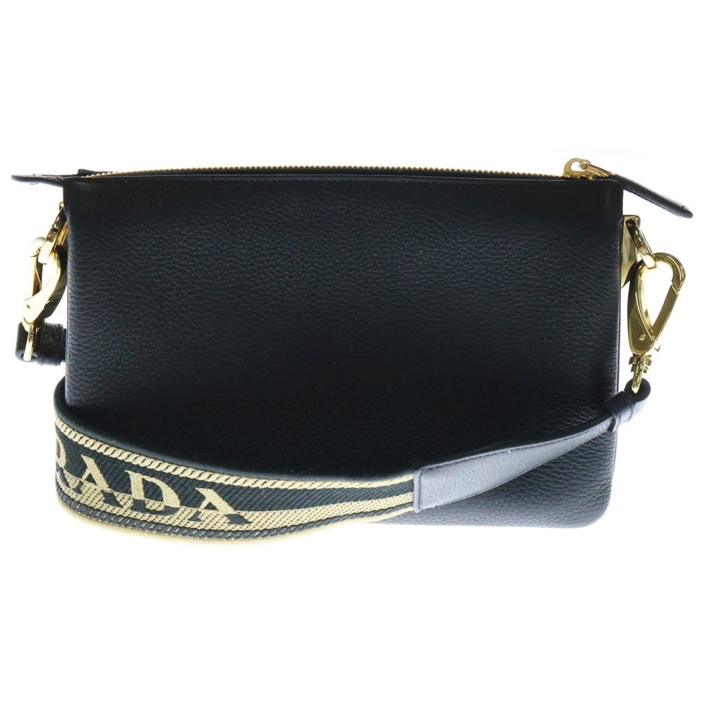 PRADA(プラダ) ヴィッテロダイノ ショルダーバッグ ブラック ゴールド金具 レザー 1BH194