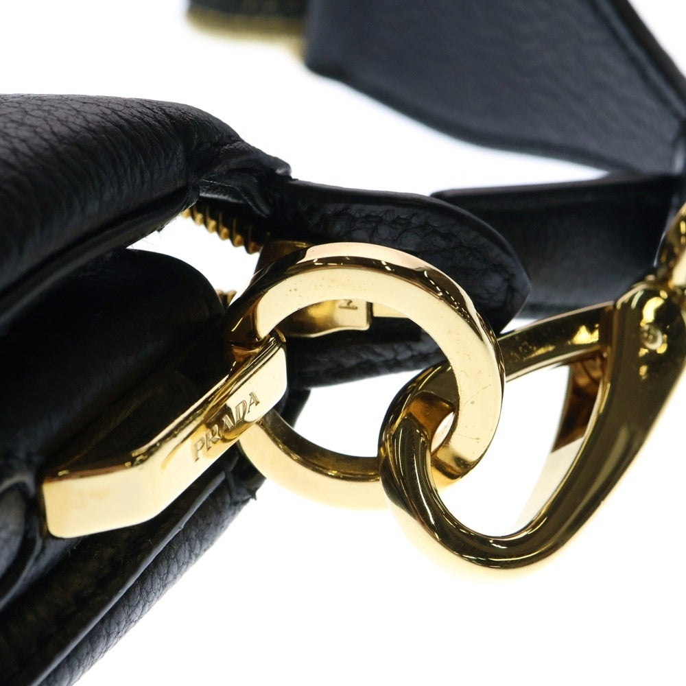 PRADA(プラダ) ヴィッテロダイノ ショルダーバッグ ブラック ゴールド金具 レザー 1BH194