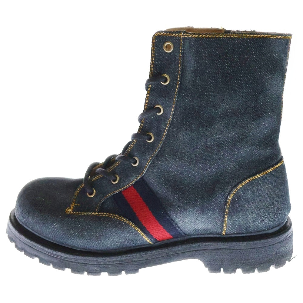 GUCCI(グッチ) レースアップ デニムショートブーツ サイズ7