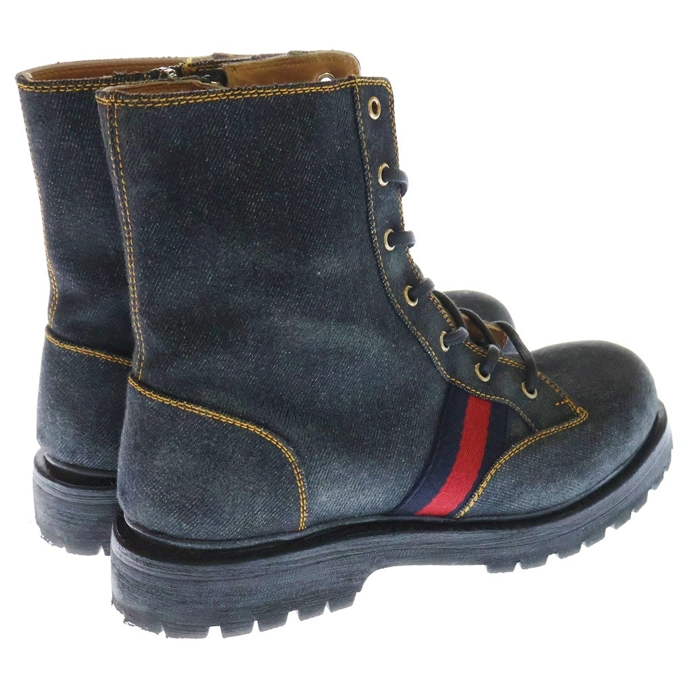 GUCCI(グッチ) レースアップ デニムショートブーツ サイズ7