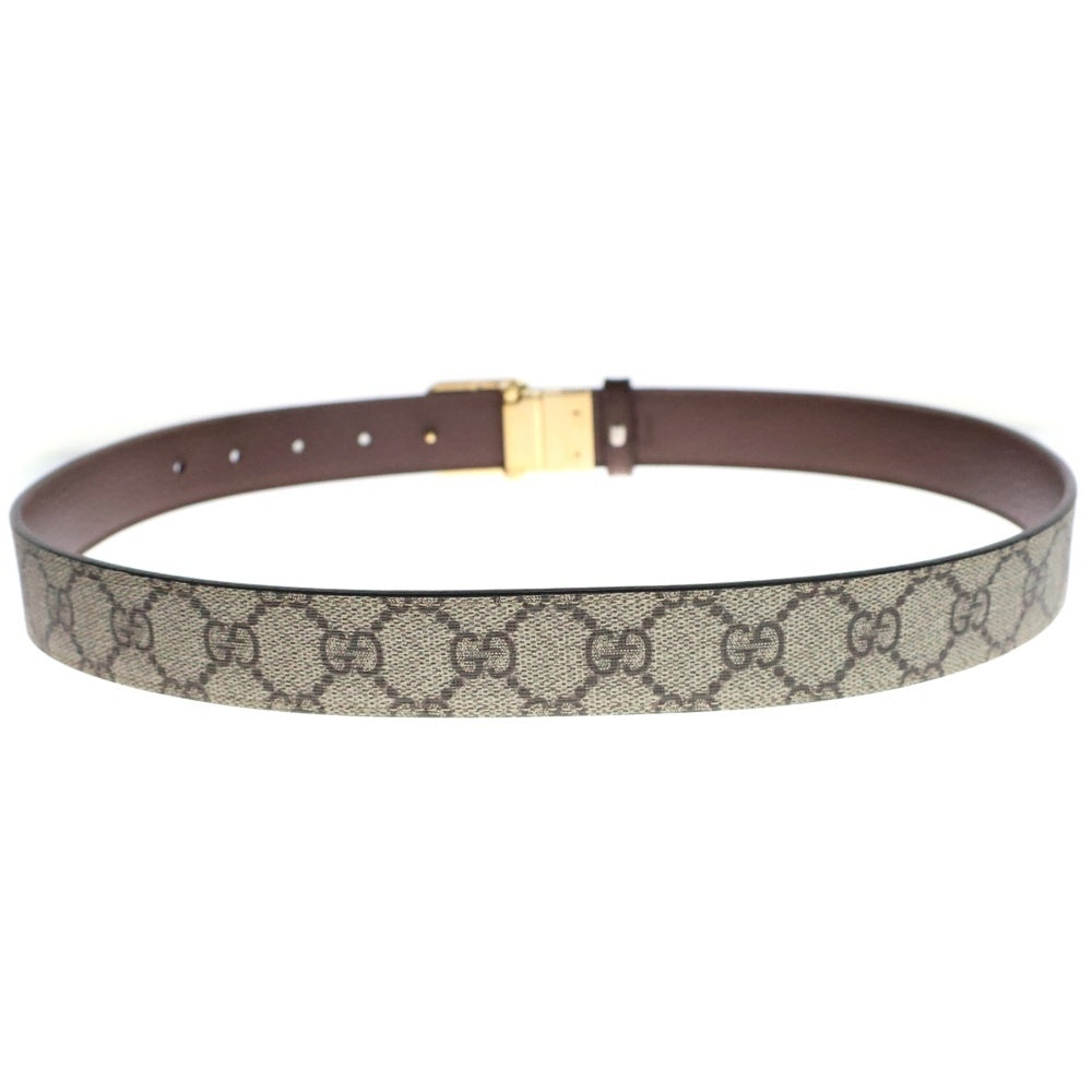 GUCCI(グッチ) インターロッキングG リバーシブルベルト ベージュ ブラウン ゴールド金具 715603