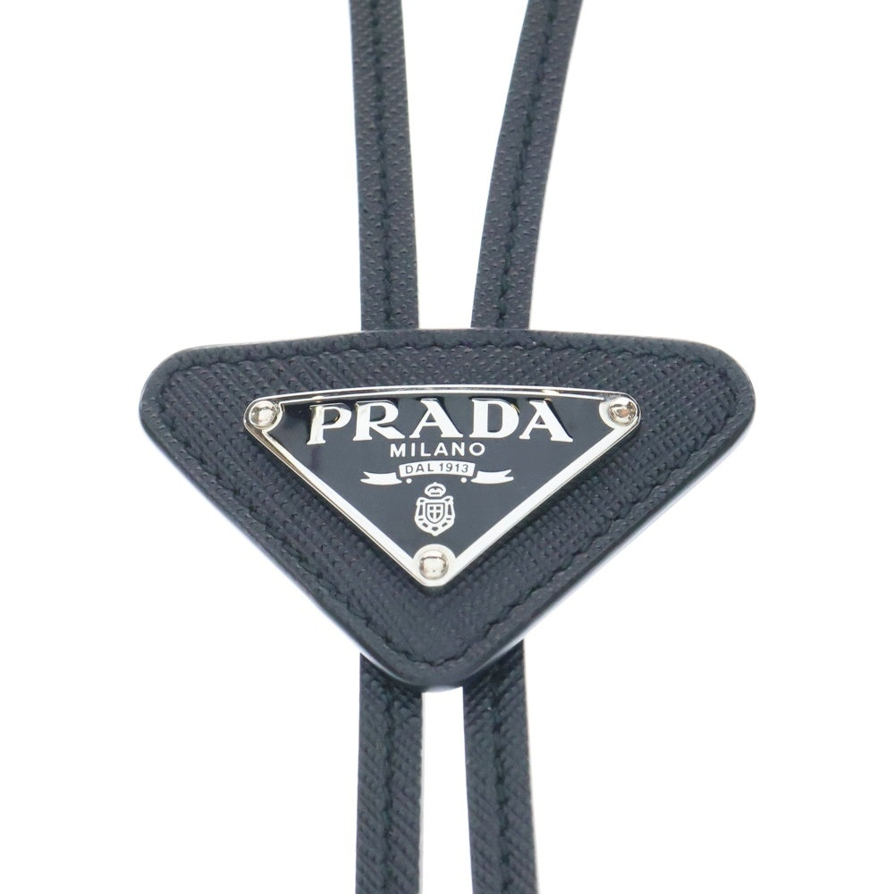 PRADA(プラダ) トライアングルロゴ ボロタイ サフィアーノレザー ブラック 21C027
